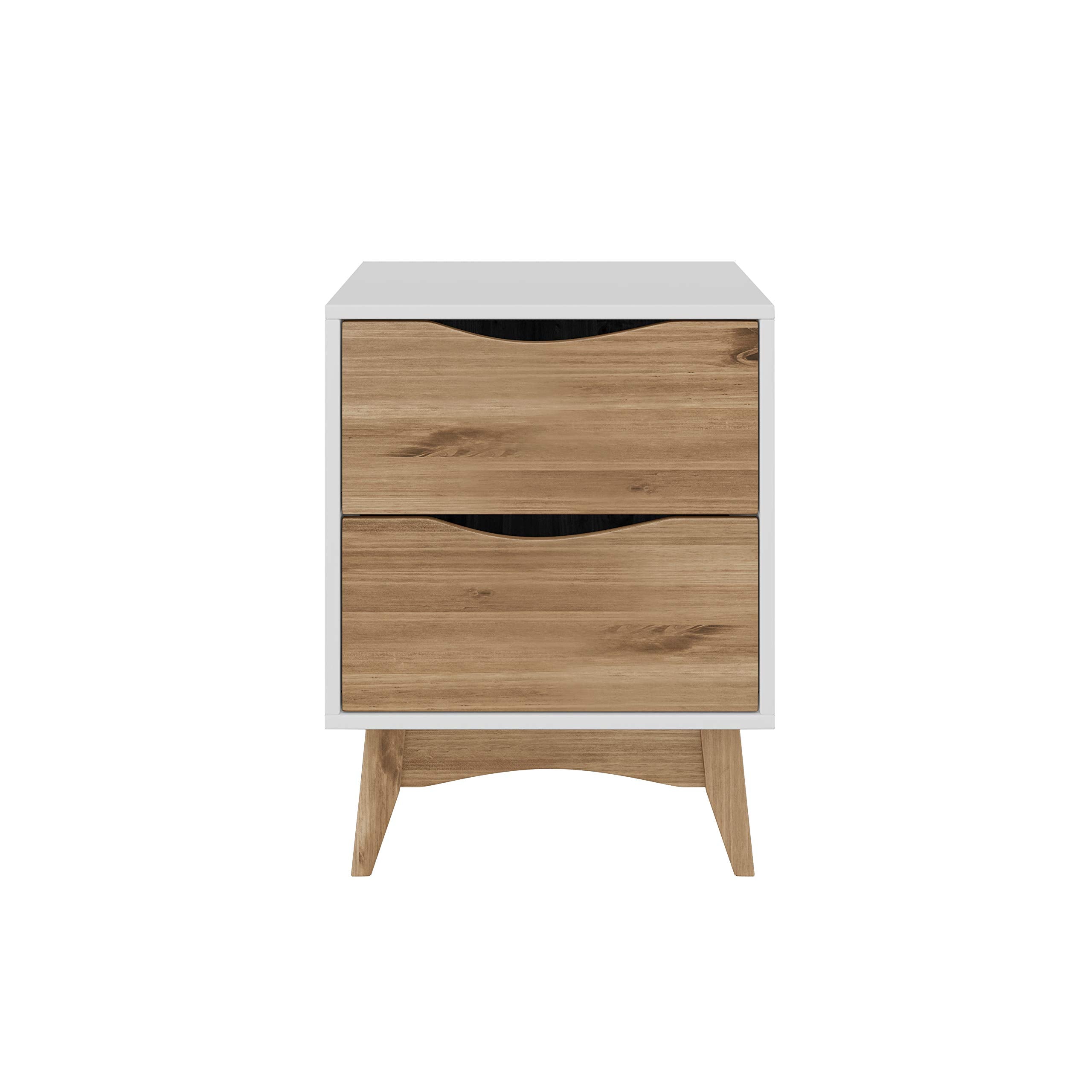 17.79" Nightstand in with 2 Drawers White and Wood